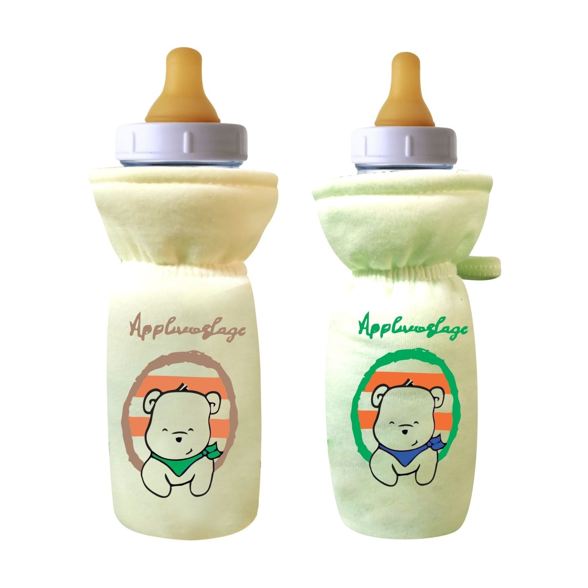 Stretchable Baby Feeding Bottle Cover Yellow-Green 